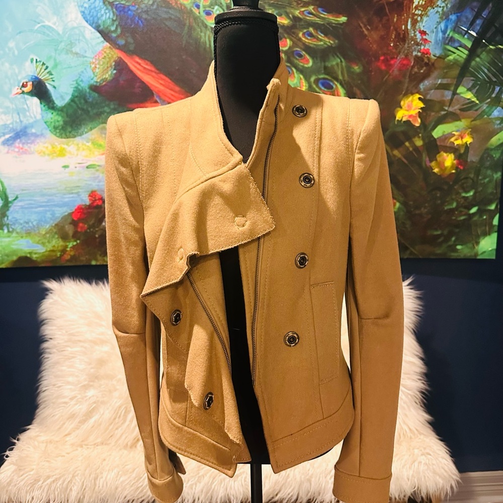 BCBGMaxAzria Camel Double-Breasted Jacket